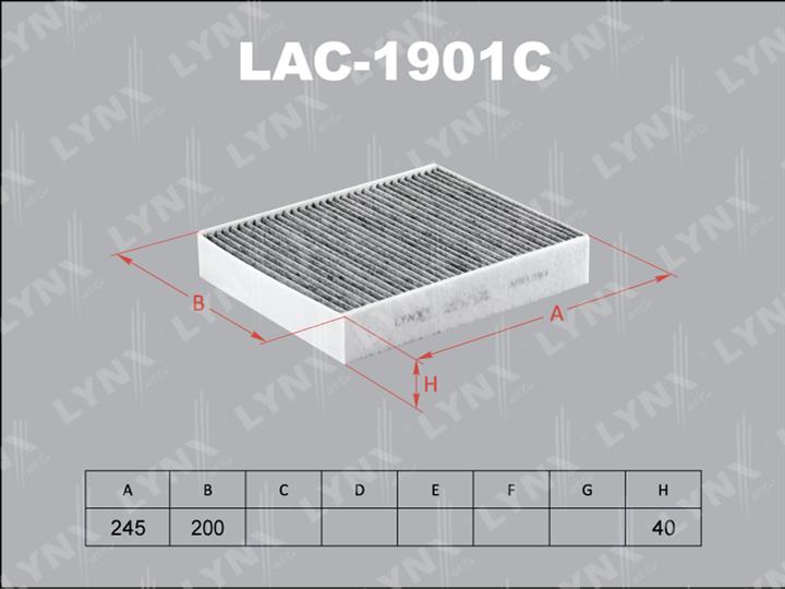 LYNXauto LAC-1901C Activated Carbon Cabin Filter LAC1901C