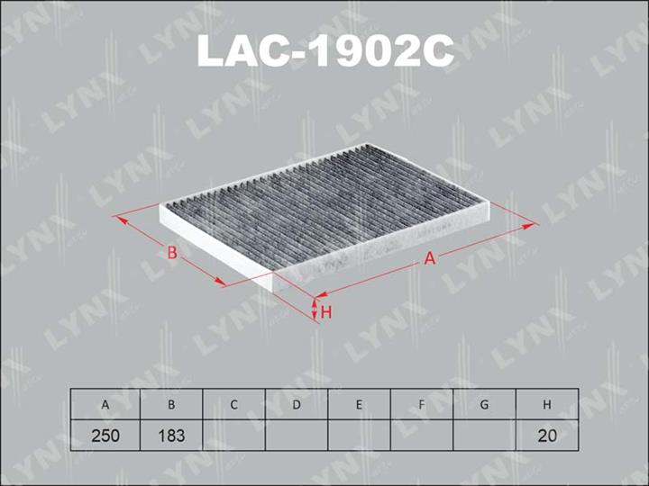 LYNXauto LAC-1902C Activated Carbon Cabin Filter LAC1902C