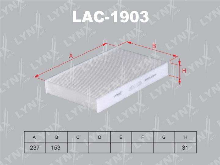 LYNXauto LAC-1903 Filter, interior air LAC1903