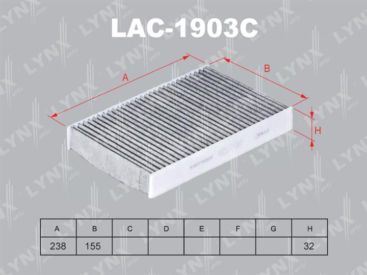 LYNXauto LAC-1903C Activated Carbon Cabin Filter LAC1903C
