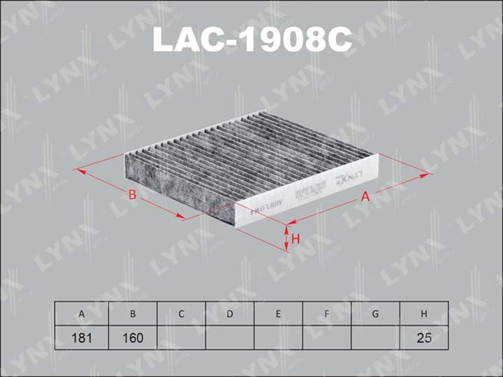 LYNXauto LAC-1908C Activated Carbon Cabin Filter LAC1908C