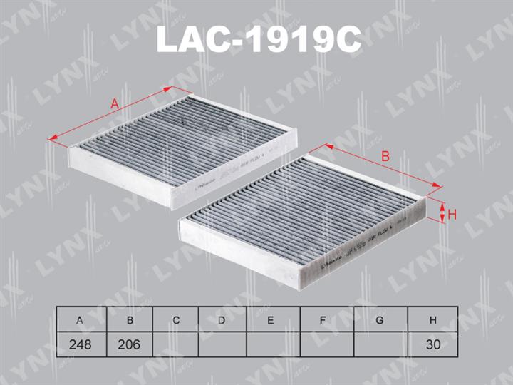 LYNXauto LAC-1919C Activated Carbon Cabin Filter LAC1919C
