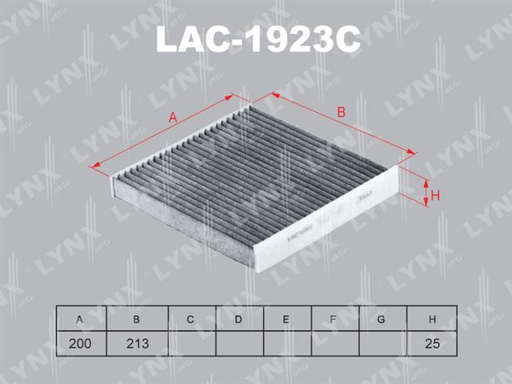 LYNXauto LAC-1923C Activated Carbon Cabin Filter LAC1923C
