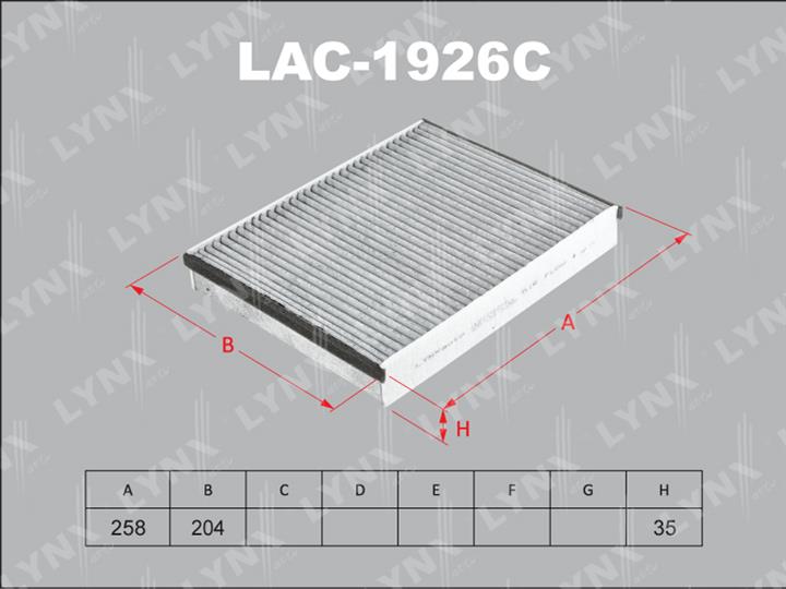 LYNXauto LAC-1926C Activated Carbon Cabin Filter LAC1926C