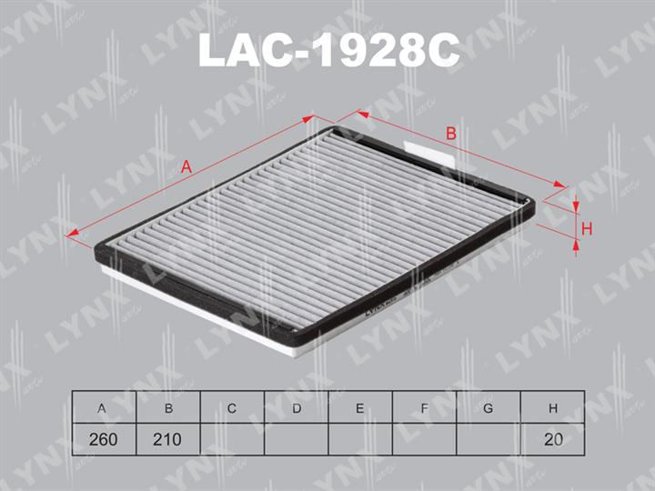 LYNXauto LAC-1928C Activated Carbon Cabin Filter LAC1928C