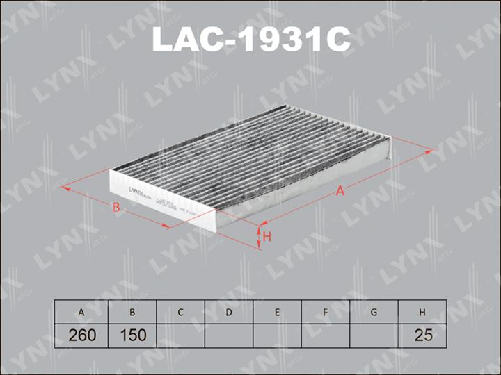 LYNXauto LAC-1931C Activated Carbon Cabin Filter LAC1931C
