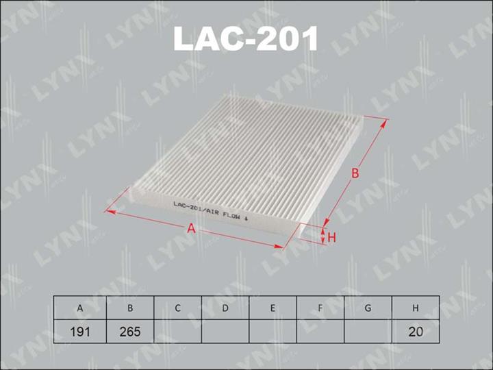 LYNXauto LAC-201 Filter, interior air LAC201