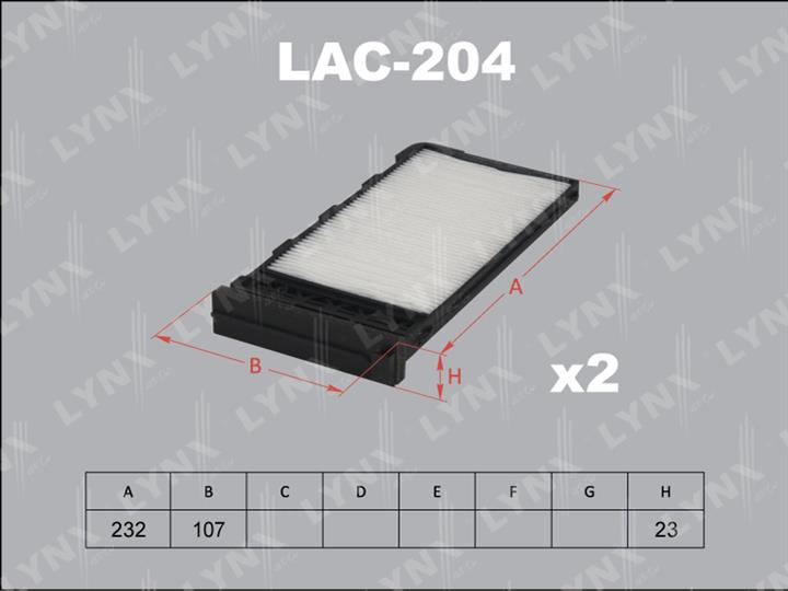 LYNXauto LAC-204 Filter, interior air LAC204