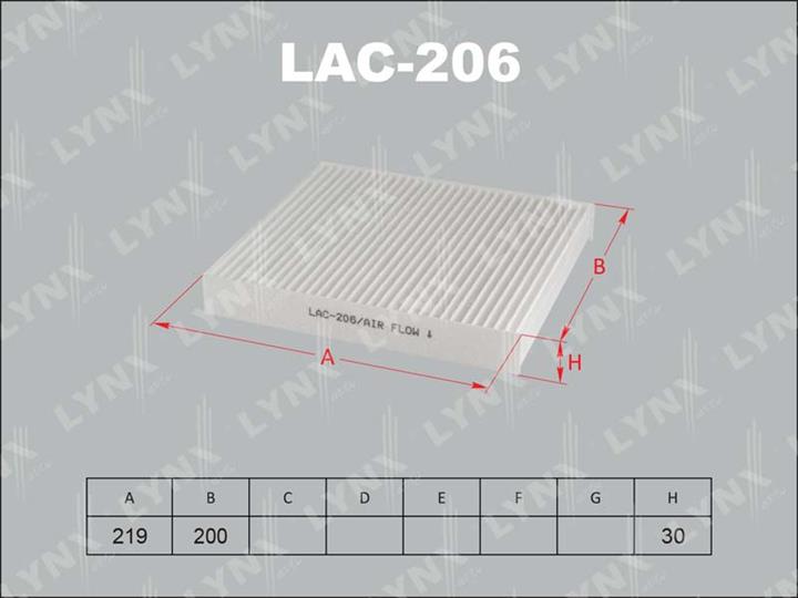 LYNXauto LAC-206 Filter, interior air LAC206