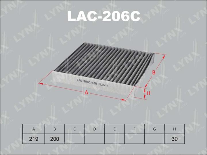 LYNXauto LAC-206C Activated Carbon Cabin Filter LAC206C