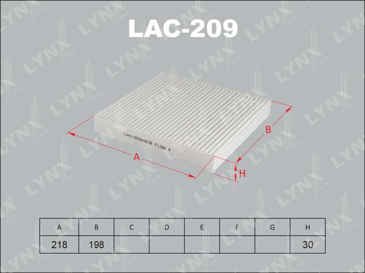 LYNXauto LAC-209 Filter, interior air LAC209