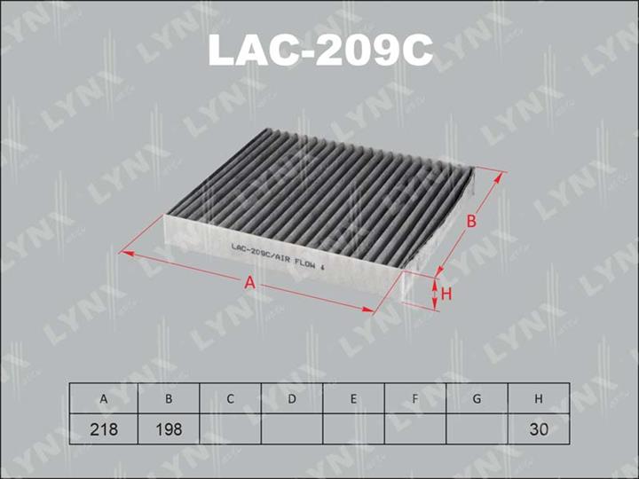 LYNXauto LAC-209C Activated Carbon Cabin Filter LAC209C