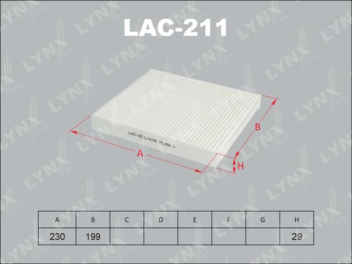 LYNXauto LAC-211 Filter, interior air LAC211