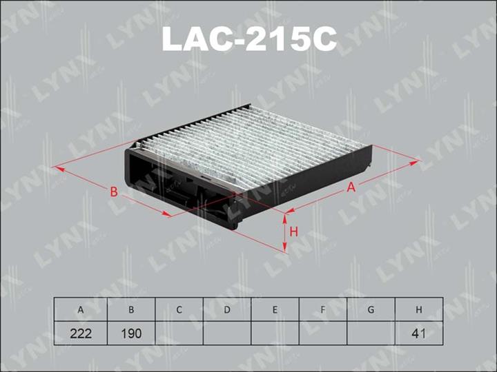 LYNXauto LAC-215C Activated Carbon Cabin Filter LAC215C