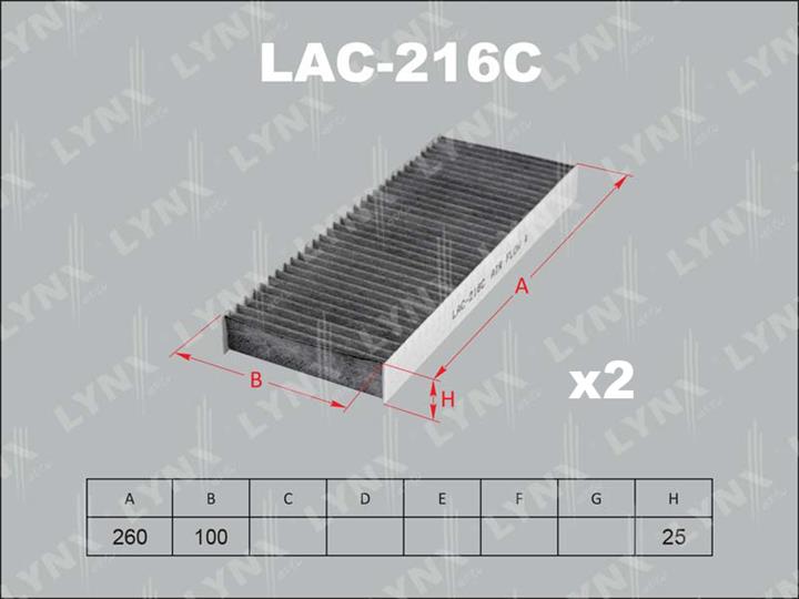 LYNXauto LAC-216C Activated Carbon Cabin Filter LAC216C