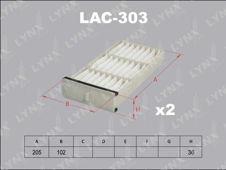 LYNXauto LAC-303 Filter, interior air LAC303