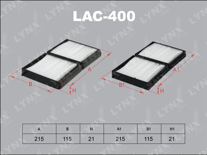 LYNXauto LAC-400 Filter, interior air LAC400
