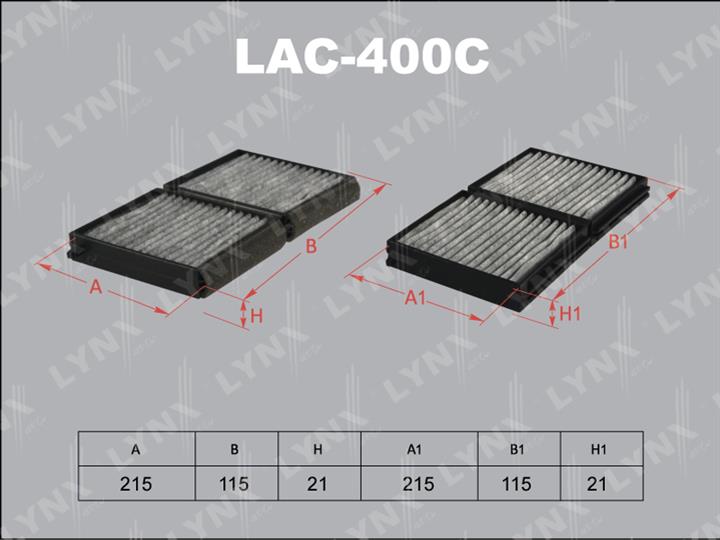 LYNXauto LAC-400C Activated Carbon Cabin Filter LAC400C