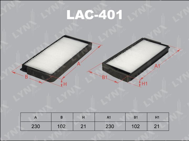 LYNXauto LAC-401 Filter, interior air LAC401