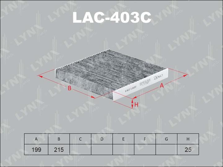 LYNXauto LAC-403C Activated Carbon Cabin Filter LAC403C