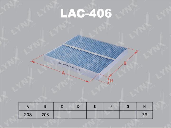 LYNXauto LAC-406 Filter, interior air LAC406