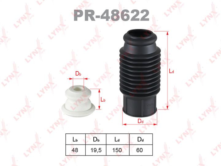 LYNXauto PR-48622 Bellow and bump for 1 shock absorber PR48622