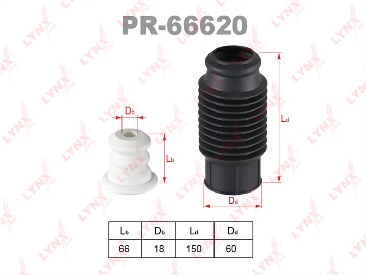 LYNXauto PR-66620 Bellow and bump for 1 shock absorber PR66620