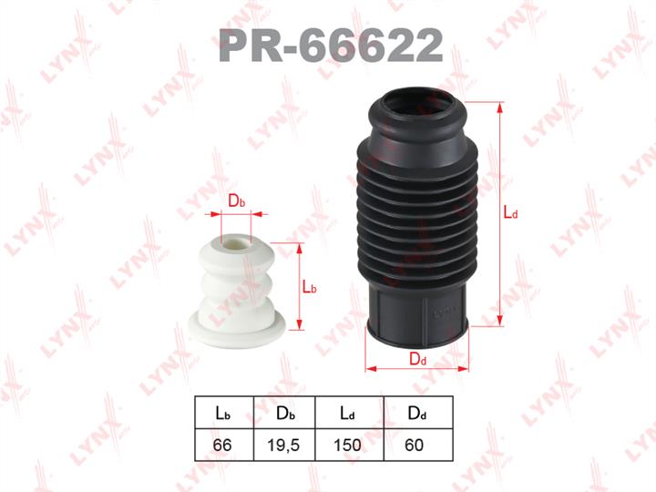 LYNXauto PR-66622 Bellow and bump for 1 shock absorber PR66622