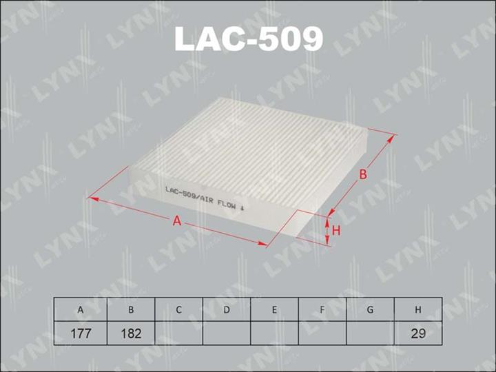 LYNXauto LAC-509 Filter, interior air LAC509