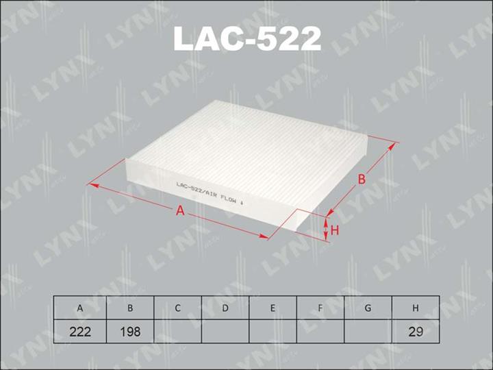 LYNXauto LAC-522 Filter, interior air LAC522