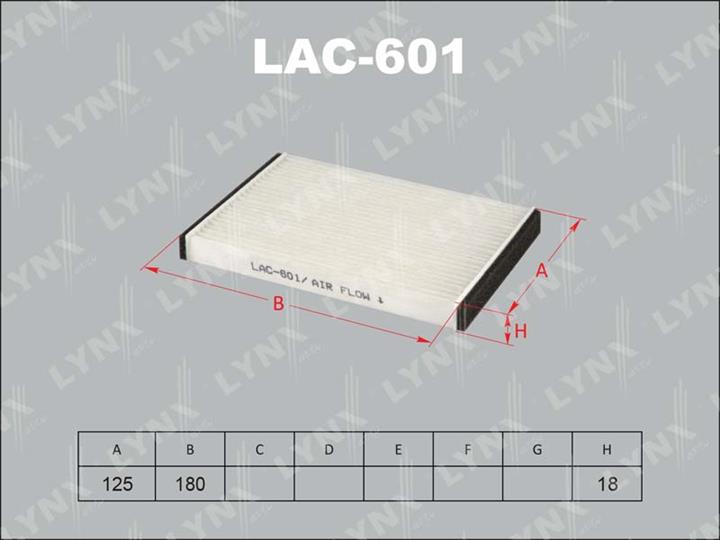LYNXauto LAC-601 Filter, interior air LAC601