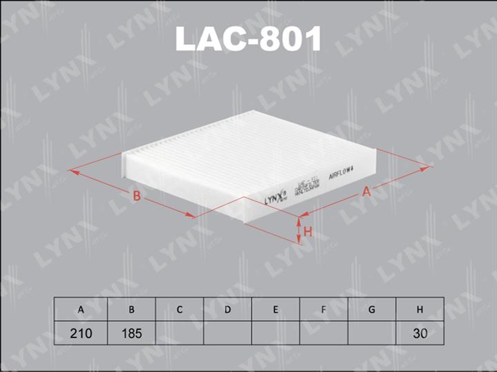 LYNXauto LAC-801 Filter, interior air LAC801
