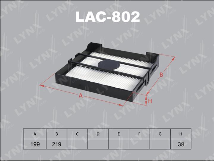 LYNXauto LAC-802 Filter, interior air LAC802