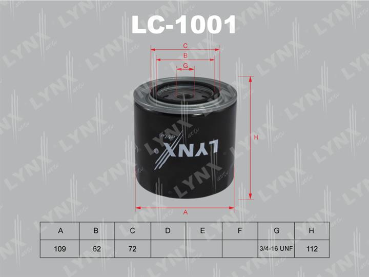 LYNXauto LC-1001 Oil Filter LC1001