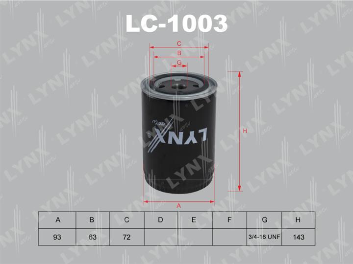 LYNXauto LC-1003 Oil Filter LC1003