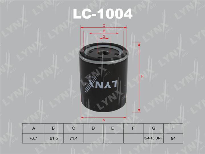 LYNXauto LC-1004 Oil Filter LC1004