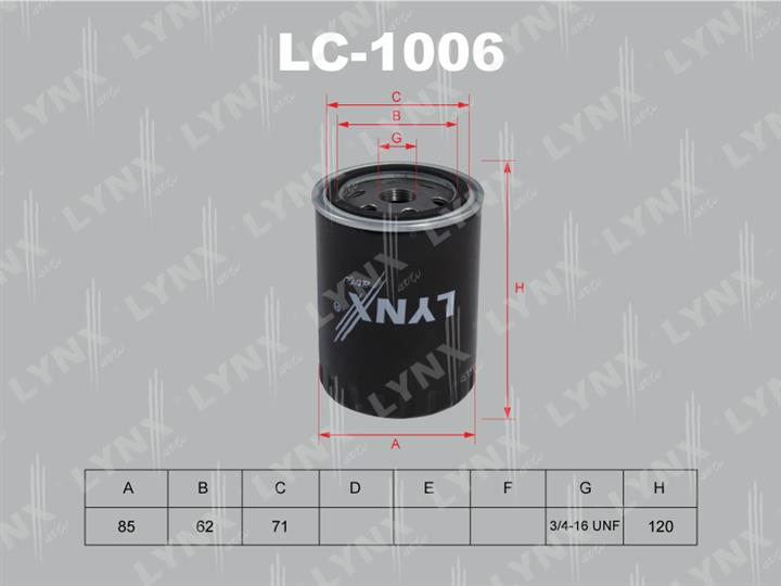 LYNXauto LC-1006 Oil Filter LC1006