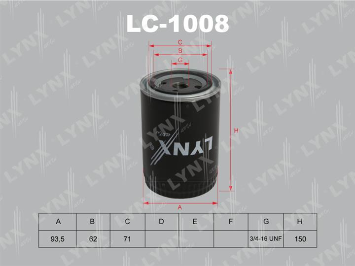 LYNXauto LC-1008 Oil Filter LC1008
