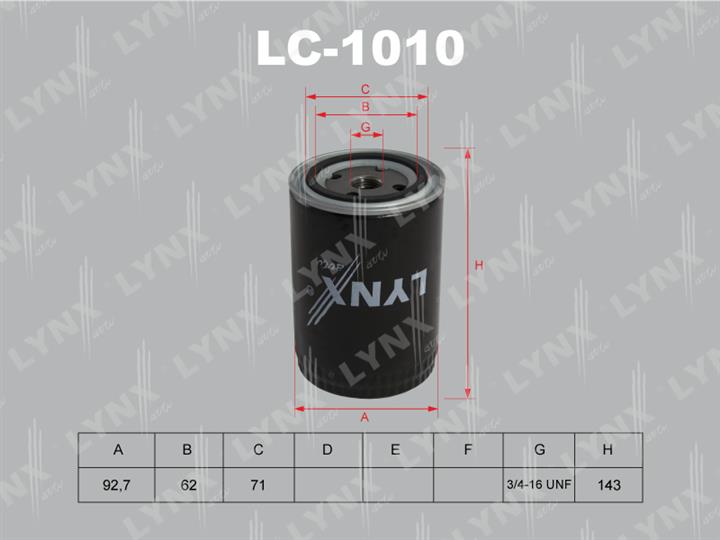 LYNXauto LC-1010 Oil Filter LC1010