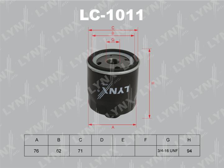 LYNXauto LC-1011 Oil Filter LC1011