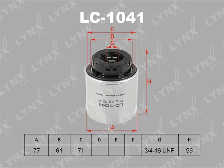LYNXauto LC-1041 Oil Filter LC1041