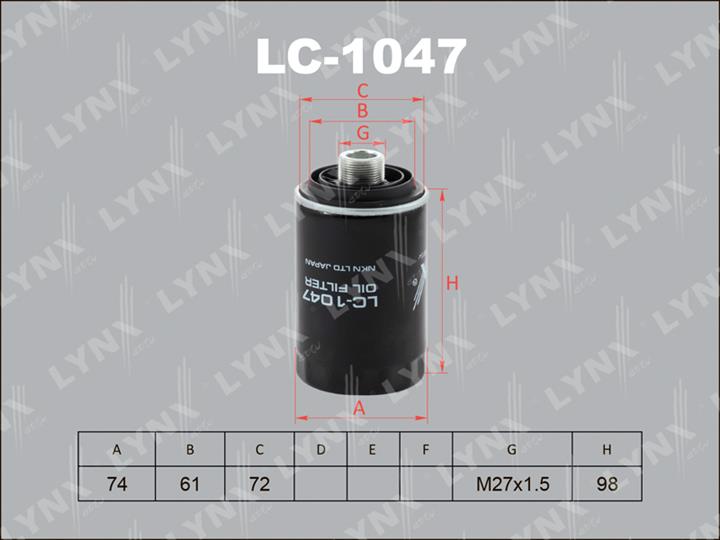 LYNXauto LC-1047 Oil Filter LC1047