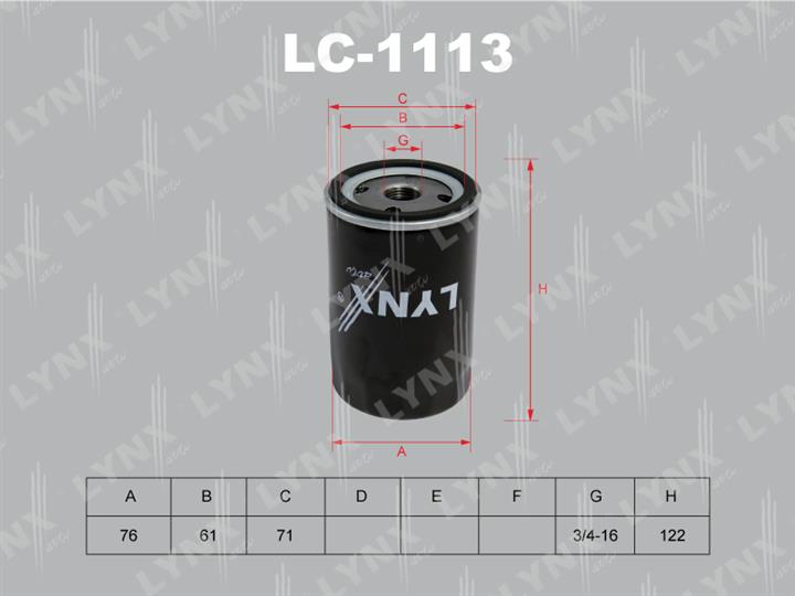 LYNXauto LC-1113 Oil Filter LC1113