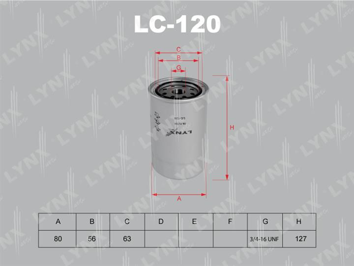 LYNXauto LC-120 Oil Filter LC120