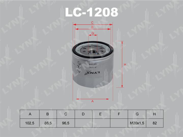 LYNXauto LC-1208 Oil Filter LC1208