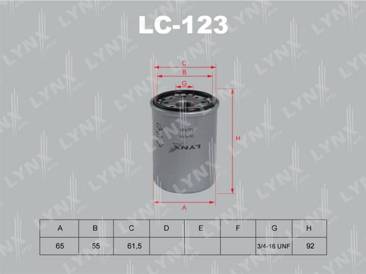 LYNXauto LC-123 Oil Filter LC123