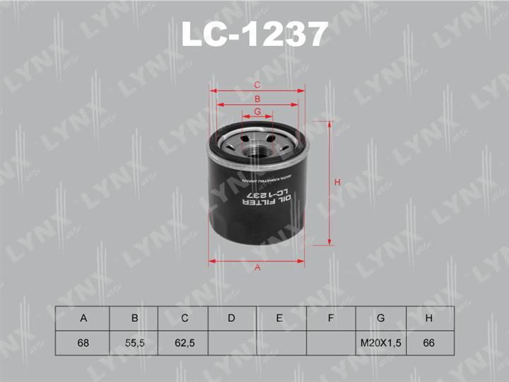 LYNXauto LC-1237 Oil Filter LC1237
