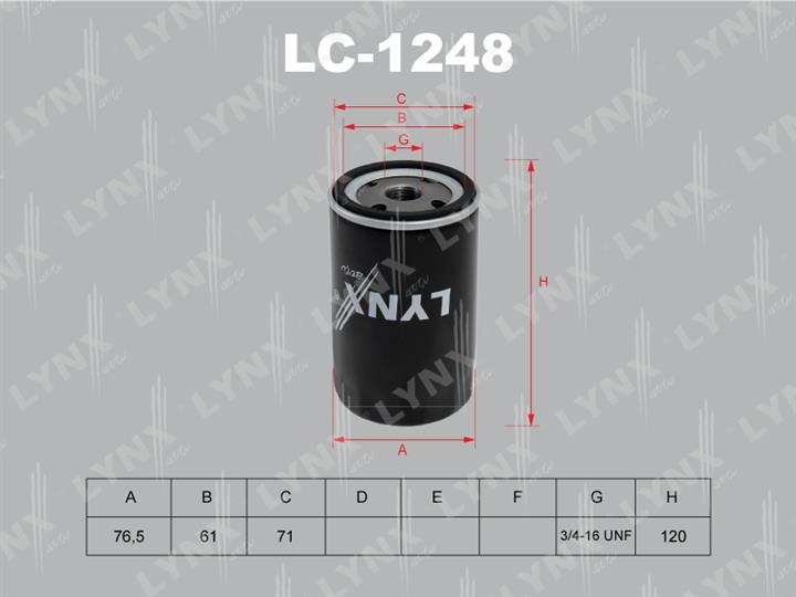LYNXauto LC-1248 Oil Filter LC1248