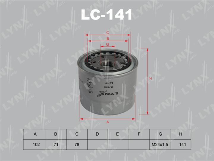 LYNXauto LC-141 Oil Filter LC141