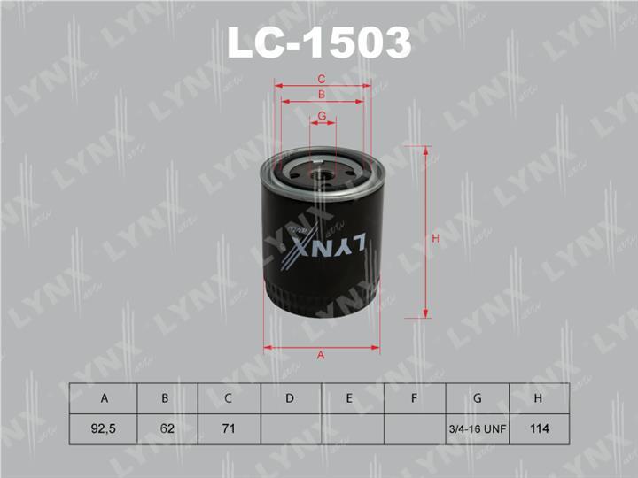 LYNXauto LC-1503 Oil Filter LC1503